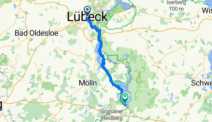 Route nach Zarrentin am Schaalsee