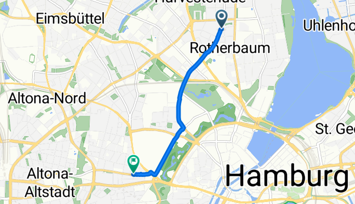 Hallerplatz, Hamburg nach Simon-von-Utrecht-Straße, Hamburg