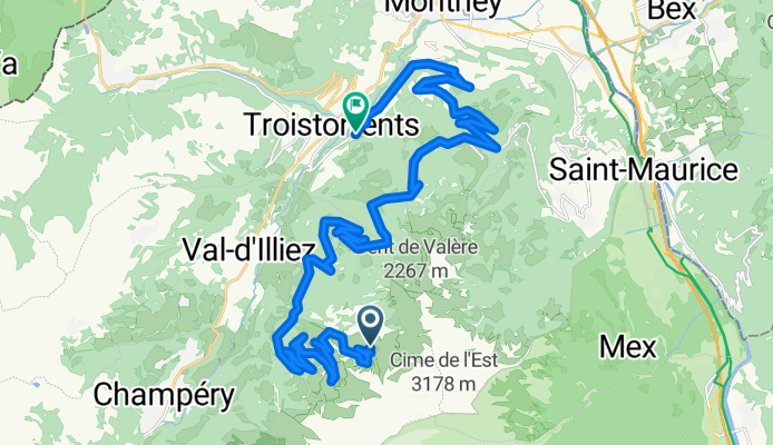 Val-d'Illiez à Chemin de Vai l'Otau, Troistorrents