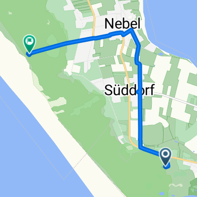Inselstraße, Wittdün auf Amrum nach Strunwai, Nebel