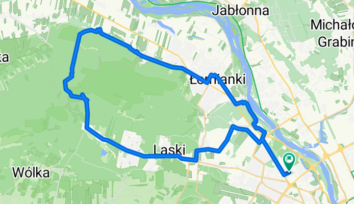 Route in Warsaw