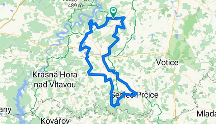 Krchleby-Hrazany-Dublovice-v.chlumec-Sedlec prčice-Sedlčany-Paseky-Vlk