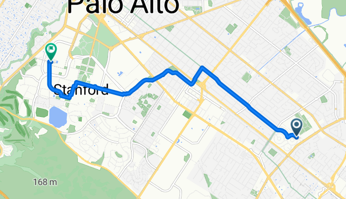 Route to Stanford Hospital