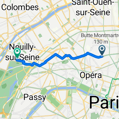 Boulevard Marguerite de Rochechouart, Paris à Rue Jacques Dulud, Neuilly-sur-Seine