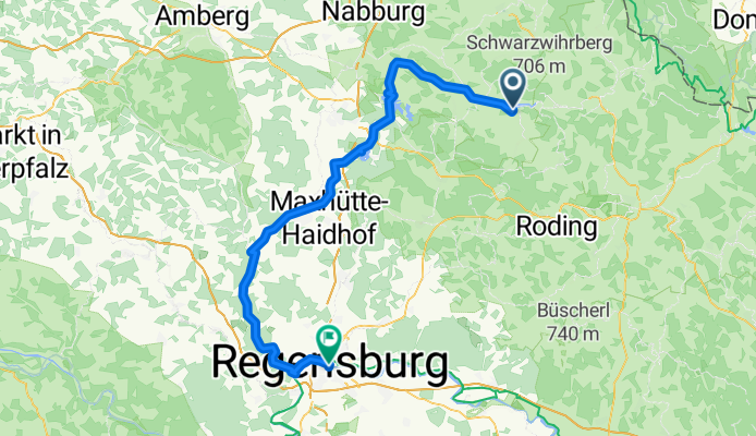 Gütenland, Neunburg vorm Wald nach Goldene-Bären-Straße, Regensburg