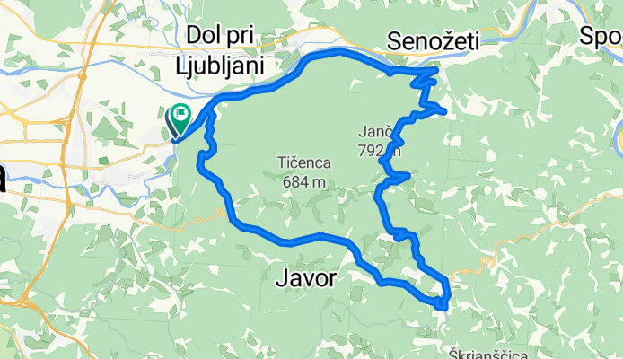 Route in Ljubljana