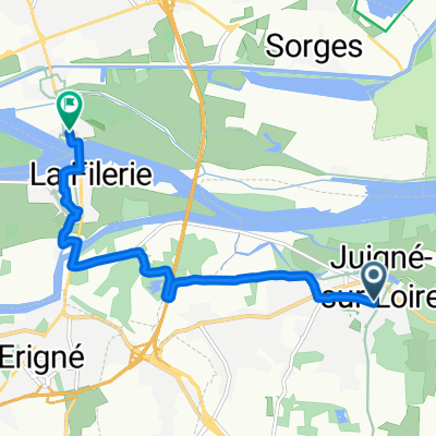 Route de Martigneau, Les Garennes sur Loire naar Rue Georges Gautier, Les Ponts de Cé
