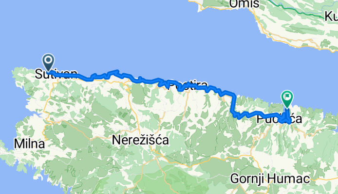 From Sutivan to Pučišća