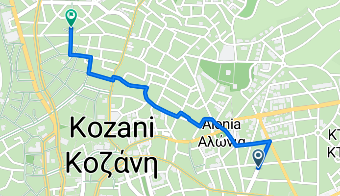 Route to Kozani