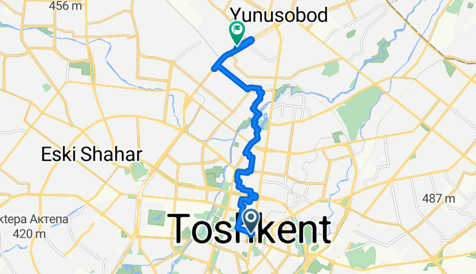 Маршрут в Ahmad Donish ko'chasi