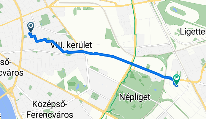 Víg utca, Budapest to Jegenye utca, Budapest