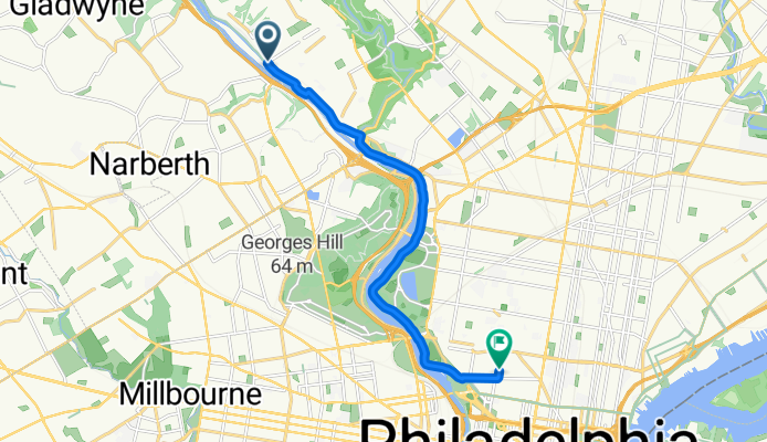 Main St, Philadelphia to Corinthian Ave, Philadelphia