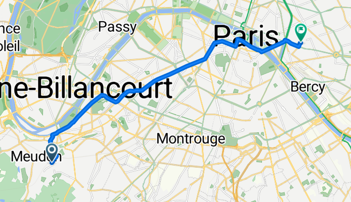 Rue des Vignes, Meudon à Avenue Ledru-Rollin, Paris
