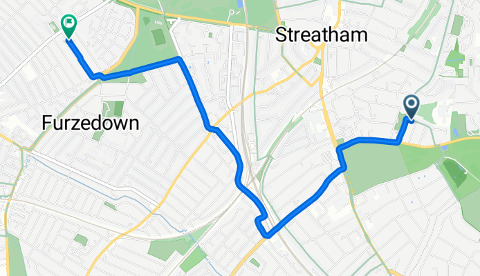 Deerhurst Road, London to Moring Road, London