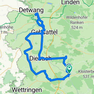 Route Schillingsfürst, Neuweiler Diebach Rothenburg, Insingen, Oberoestheim, Sch