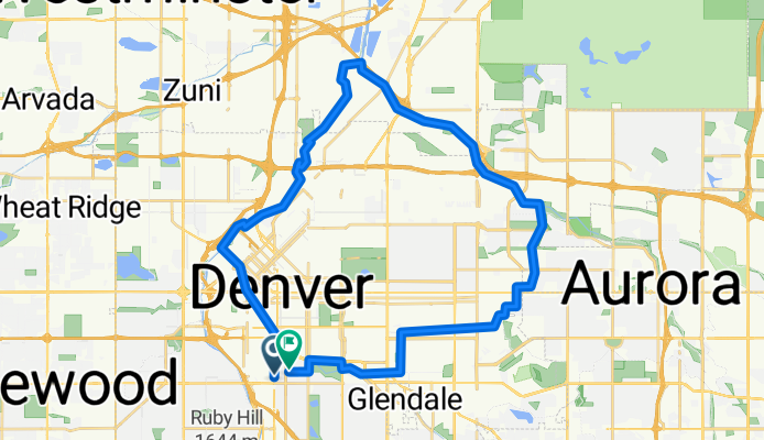 S Lincoln St, Denver to S Pennsylvania St, Denver