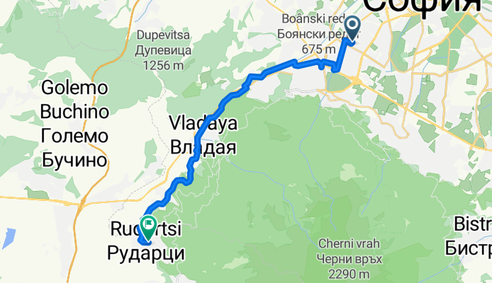 Улица Ястребец, Sofia to Алея парк, Rudartsi