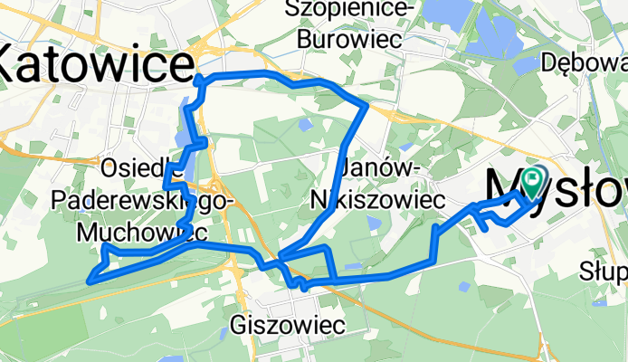 Fryderyka Chopina, Mysłowice do Fryderyka Chopina, Mysłowice