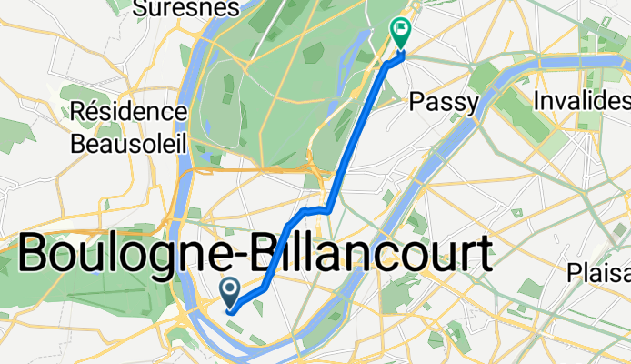 Place Joseph Frantz, Boulogne-Billancourt à Boulevard Flandrin, Paris