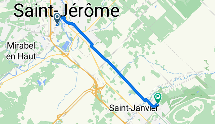 Rue Blanchard, Saint-Jérôme à Rue Louis-Hémon, Mirabel