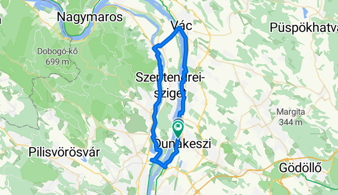 Dunakeszi-Vác-Tahitót-Dunakeszi
