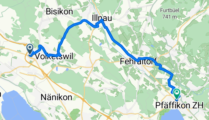Tolackerstrasse, Volketswil nach Obermattstrasse, Pfäffikon ZH