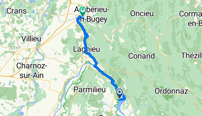 vallee bleue to amberieu station