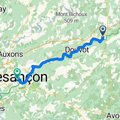 Rue du Stade, Baume-les-Dames nach Rue Mégevand, Besançon