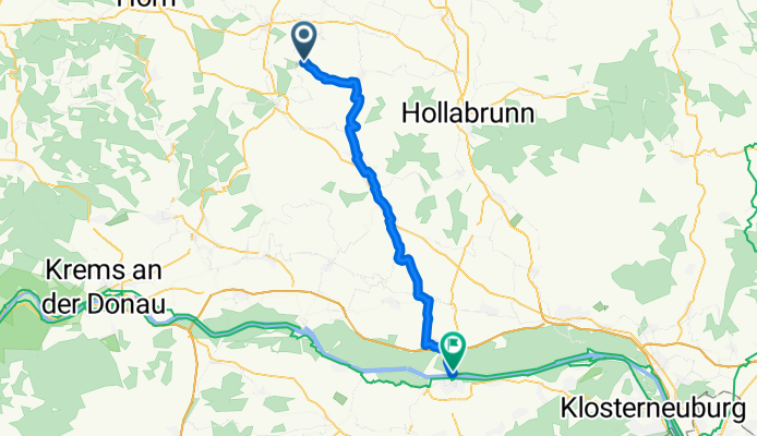 Route nach Tulln an der Donau