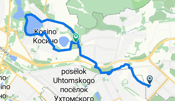 Рождественская улица, Москва до Район Косино-Ухтомский, Москва