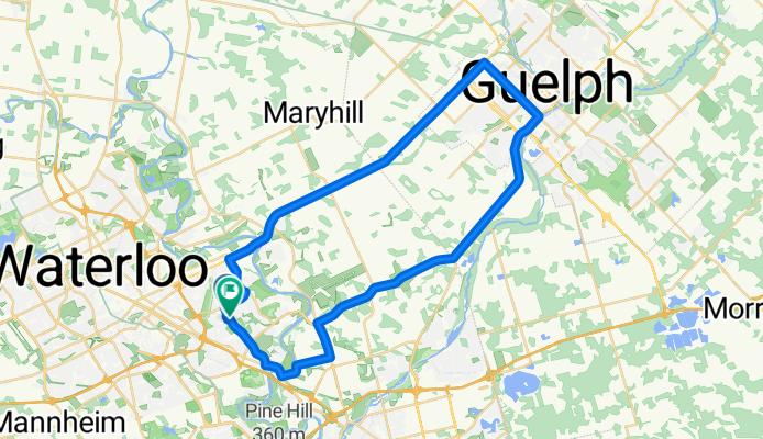 Kitchener to Guelph loop