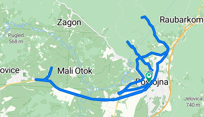 Titov trg, Postojna a Tržaška cesta, Postojna