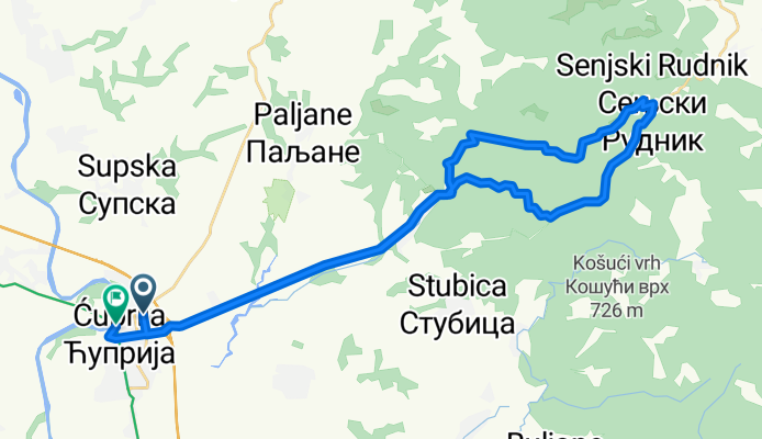 216 38, Ћуприја to Живке Дамјановић 12, Ћуприја