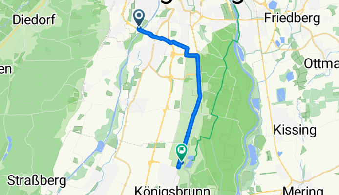 Route nach Königsbrunn