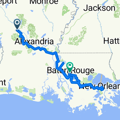 Route to Hi New Orleans Hostel