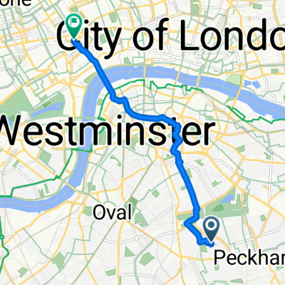 Havil Street, London to Endell Street, London