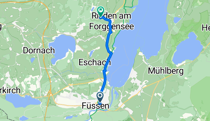Theresienstraße, Füssen a Hintere Schöne, Rieden am Forggensee