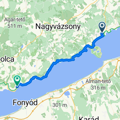 Kistói utca, Balatonfüred - Római út, Badacsonytomaj