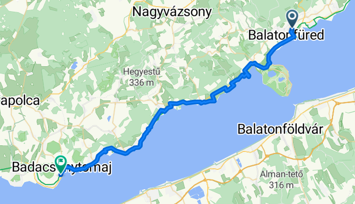 Kistói utca, Balatonfüred - Római út, Badacsonytomaj