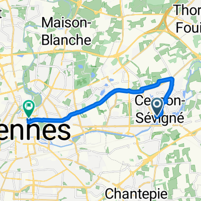 Rue Saint-Martin, Cesson-Sévigné à Rue de Robien, Rennes