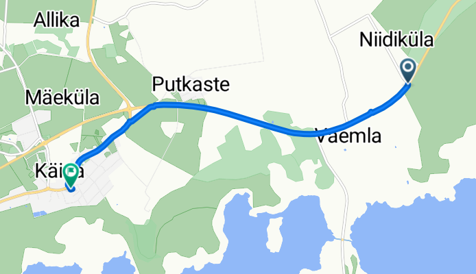 Niidiküla tee, Niidiküla to Hiiu mnt, Käina