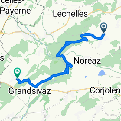 Route des Trois-Sapins, Ponthaux à Route de Grandsivaz, Mannens
