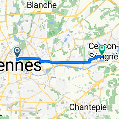 Rennes à Rue Saint-Martin, Cesson-Sévigné