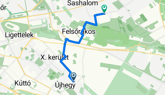 Korall utca, Budapest - Újszász utca, Budapest