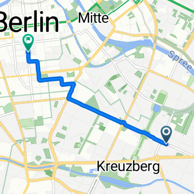 Oranienstraße, Berlin nach Friedrichstraße, Berlin