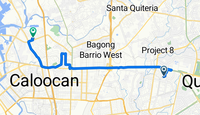 Tanguile Street, Quezon City to Celia Street, Malabon City