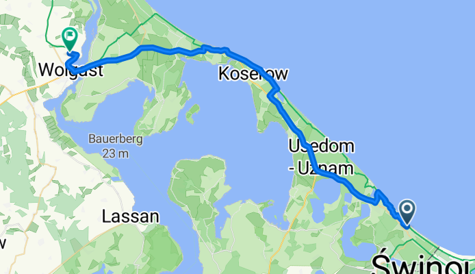 Dünenstraße, Heringsdorf nach Tannenkampweg, Wolgast