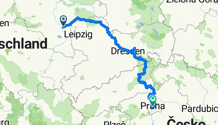 von Halle nach Prag