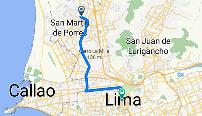 Route in Lima