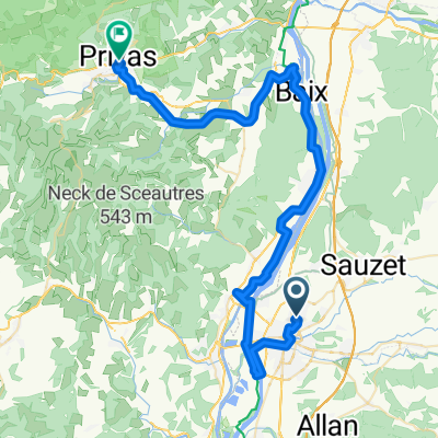 Monte nach Privas 110 km